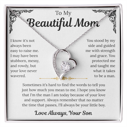 To My Beautiful Mom | Endless Love Always | Forever Love Necklace