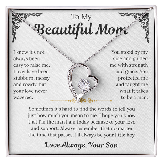 To My Beautiful Mom | Endless Love Always | Forever Love Necklace