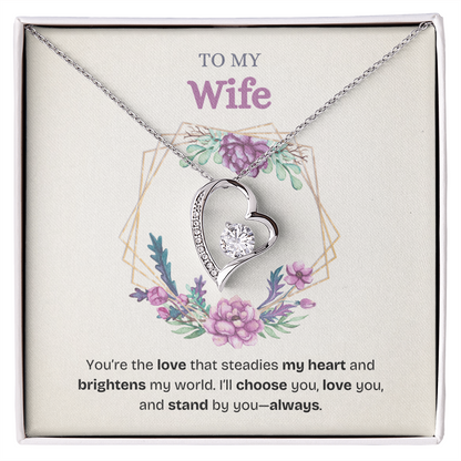 To My Wife | You Brighten My World Every Day | Forever Love Necklace