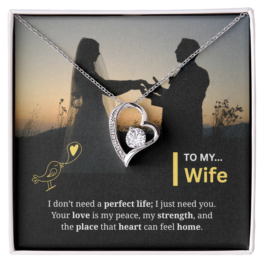 To My Wife | My Heart Feels Home With You | Forever Love Necklace
