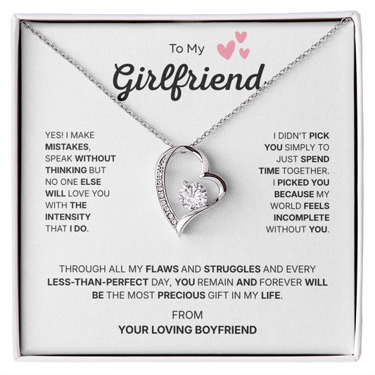 To My Girlfriend | I Picked You Because You Matter Most | Forever Love Necklace