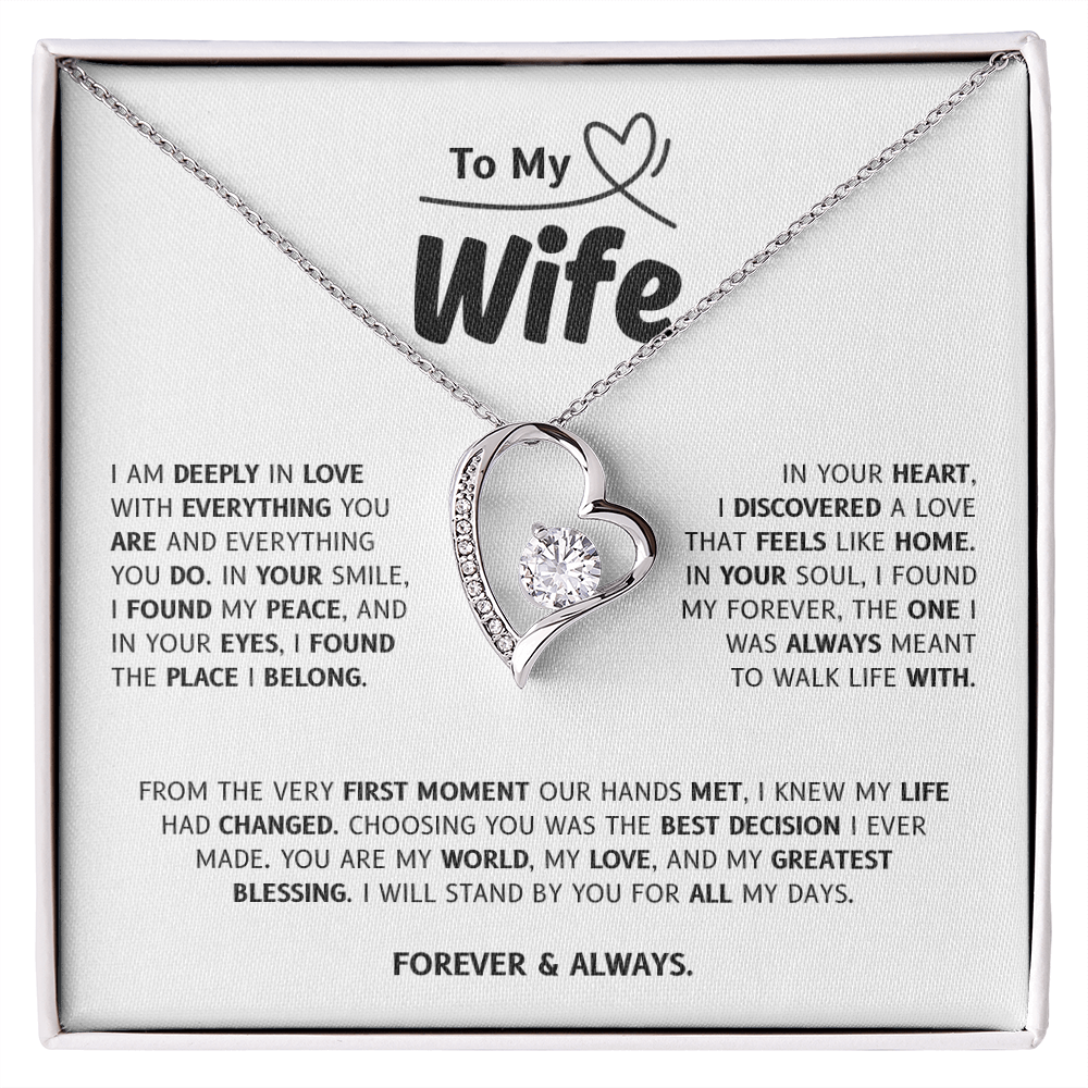 To My Wife | My World, My Love, My Blessing | Forever Love Necklace