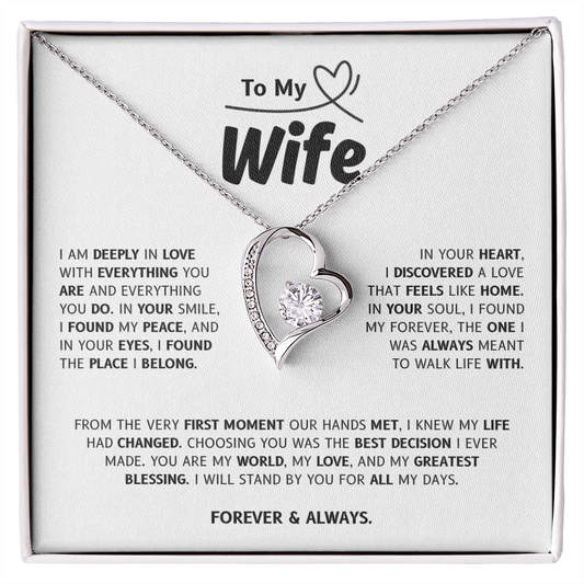 To My Wife | My World, My Love, My Blessing | Forever Love Necklace