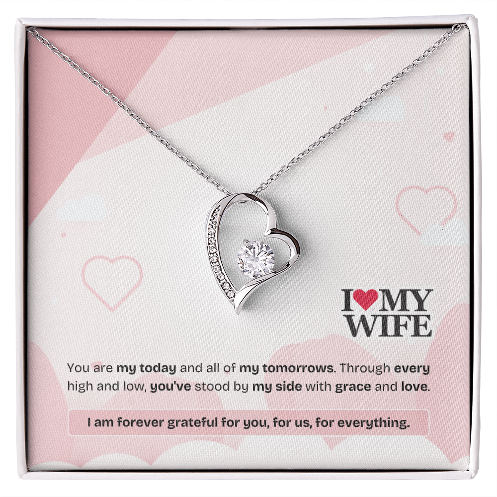To My Wife | My Heart, My Strength, My Forever | Forever Love Necklace