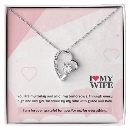 To My Wife | My Heart, My Strength, My Forever | Forever Love Necklace