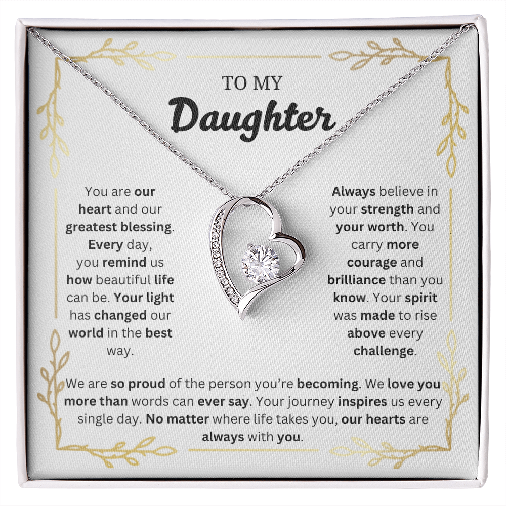 To My Daughter | Proud of the Person You're Becoming | Forever Love Necklace