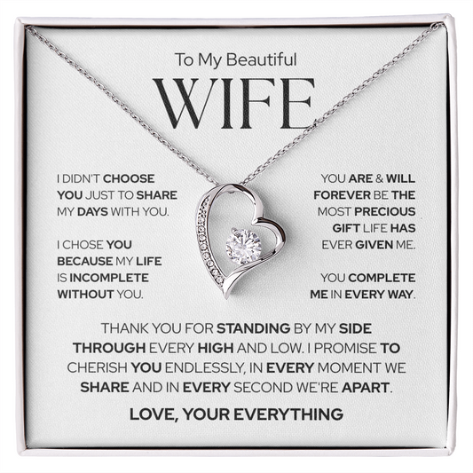 To My Wife | The Most Precious Gift in My Life | Forever Love Necklace