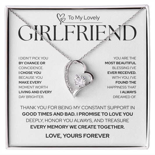 To My Girlfriend | Not by Chance, But by Choice | Forever Love Necklace