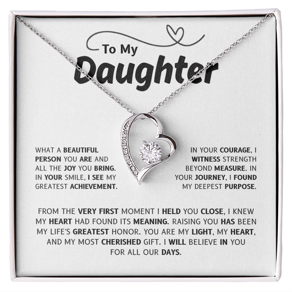 To My Daughter | A Timeless Keepsake From Loving Parents | Forever Love Necklace