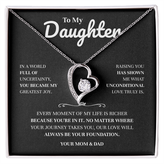 To My Daughter | A Meaningful Gift From Mom & Dad | Forever Love Necklace