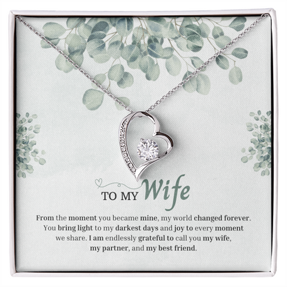 To My Wife | You Changed My World Forever | Forever Love Necklace