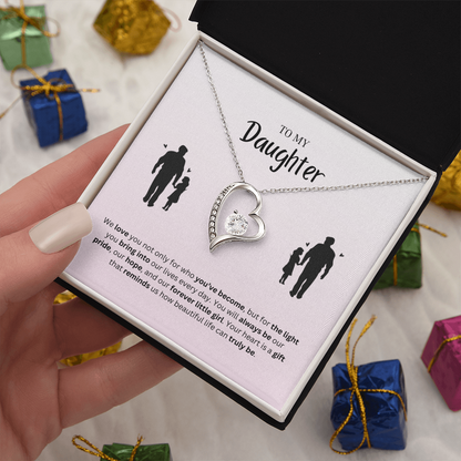To My Daughter | You Make Life More Beautiful | Forever Love Necklace