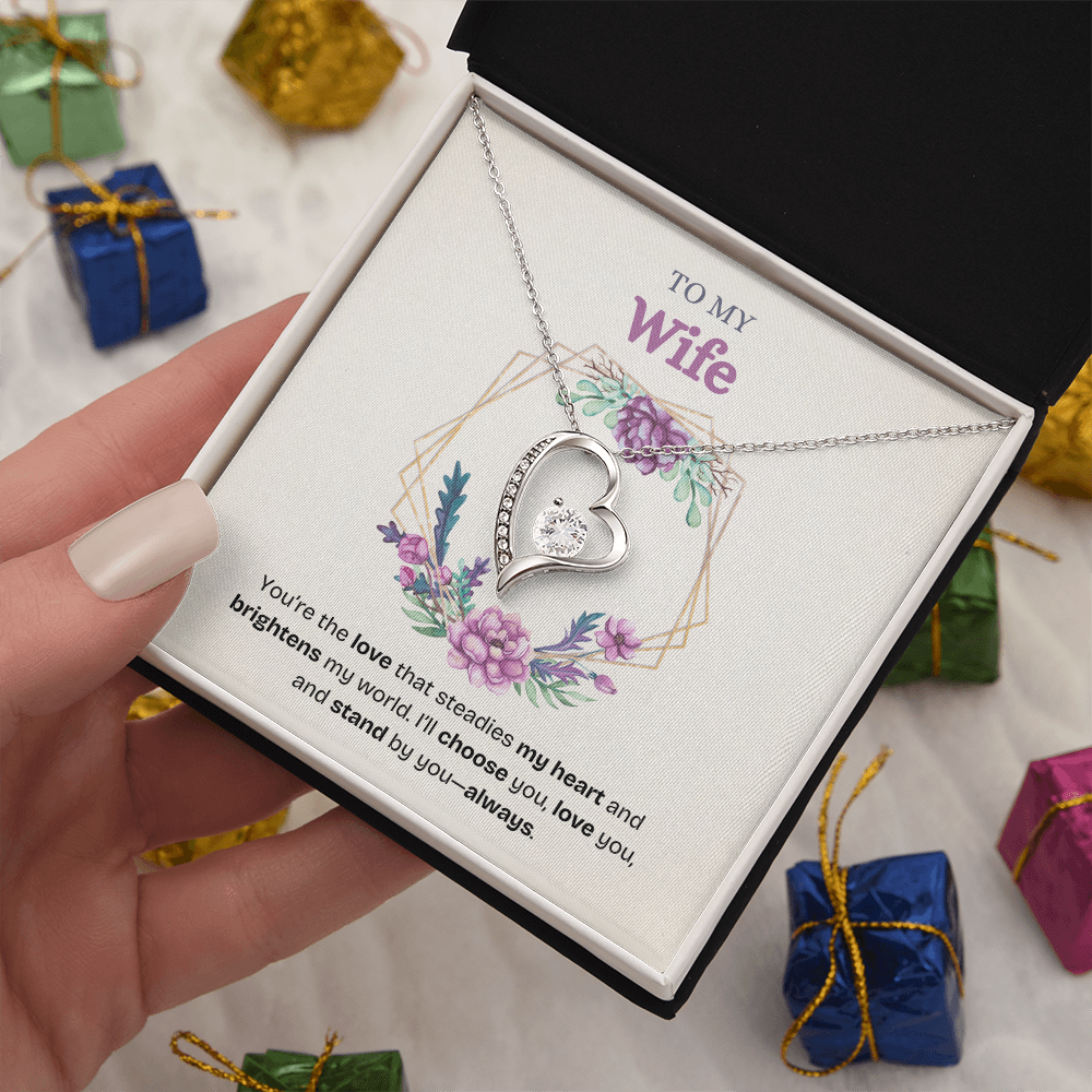 To My Wife | You Brighten My World Every Day | Forever Love Necklace