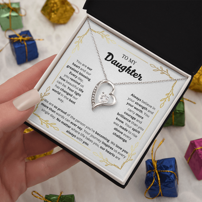 To My Daughter | Proud of the Person You're Becoming | Forever Love Necklace
