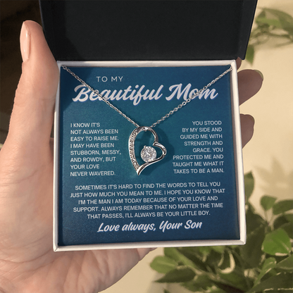 To My Beautiful Mom | Never Wavered Love | Forever Love Necklace