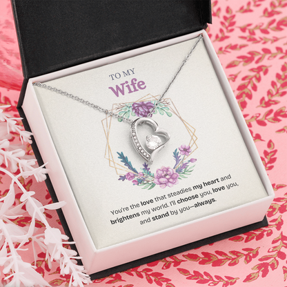 To My Wife | You Brighten My World Every Day | Forever Love Necklace