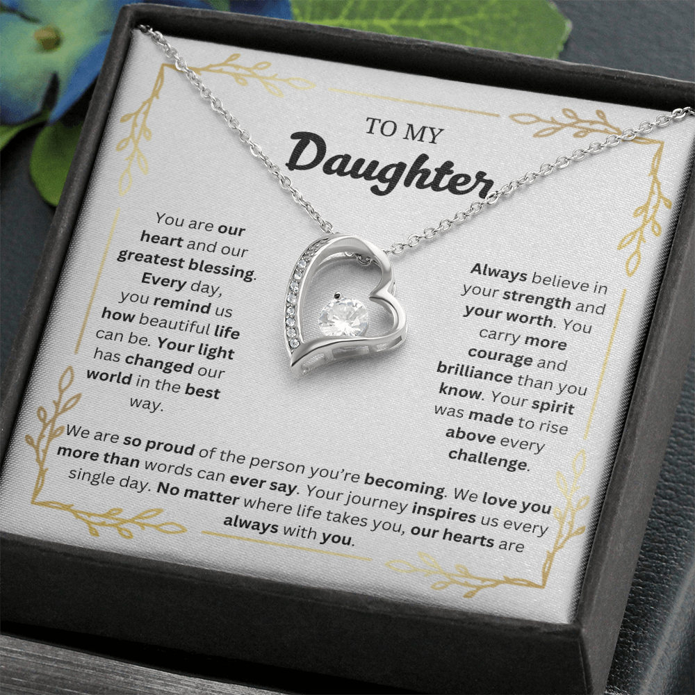 To My Daughter | Proud of the Person You're Becoming | Forever Love Necklace