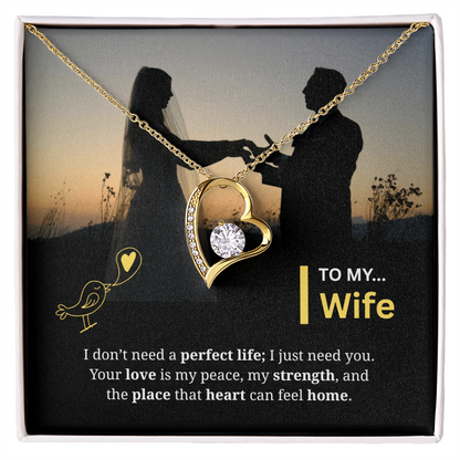 To My Wife | My Heart Feels Home With You | Forever Love Necklace
