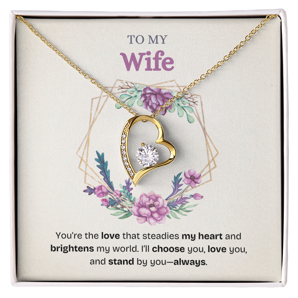 To My Wife | You Brighten My World Every Day | Forever Love Necklace