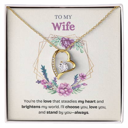 To My Wife | You Brighten My World Every Day | Forever Love Necklace