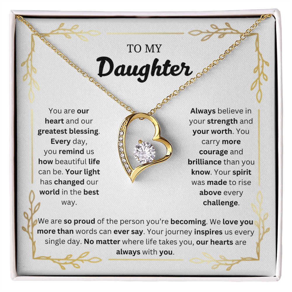 To My Daughter | Proud of the Person You're Becoming | Forever Love Necklace