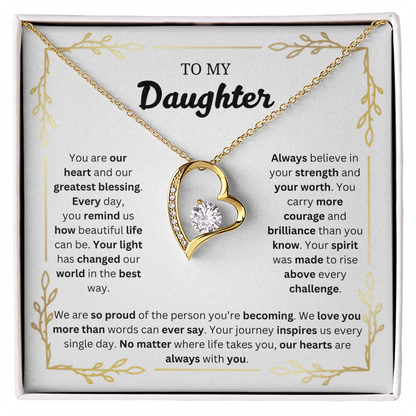 To My Daughter | Proud of the Person You're Becoming | Forever Love Necklace