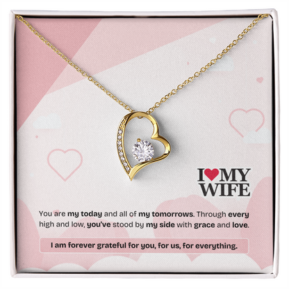 To My Wife | My Heart, My Strength, My Forever | Forever Love Necklace
