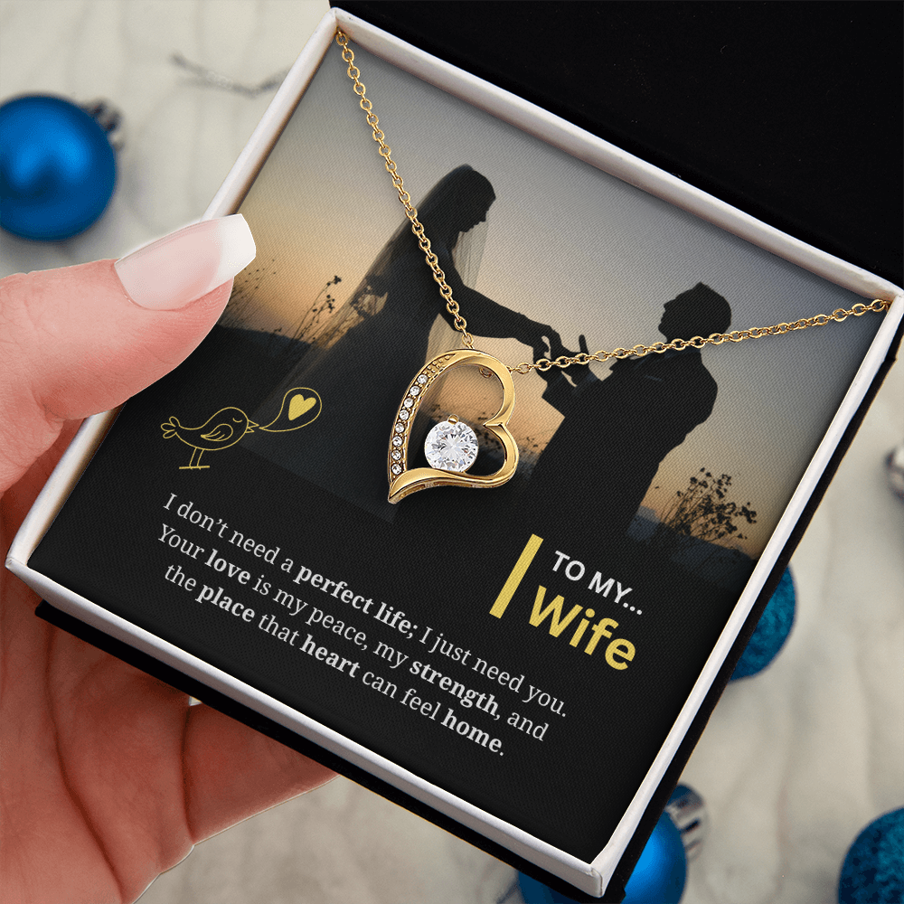To My Wife | My Heart Feels Home With You | Forever Love Necklace