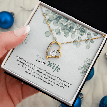 To My Wife | You Changed My World Forever | Forever Love Necklace