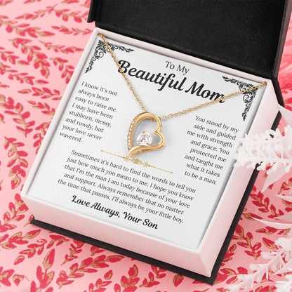 To My Beautiful Mom | Endless Love Always | Forever Love Necklace