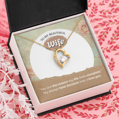 To My Wife | The Reason My Life Feels Complete | Forever Love Necklace