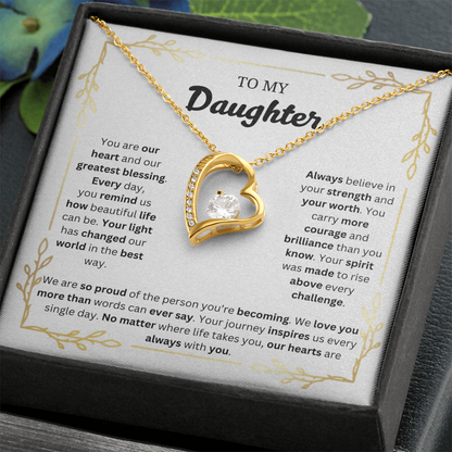 To My Daughter | Proud of the Person You're Becoming | Forever Love Necklace