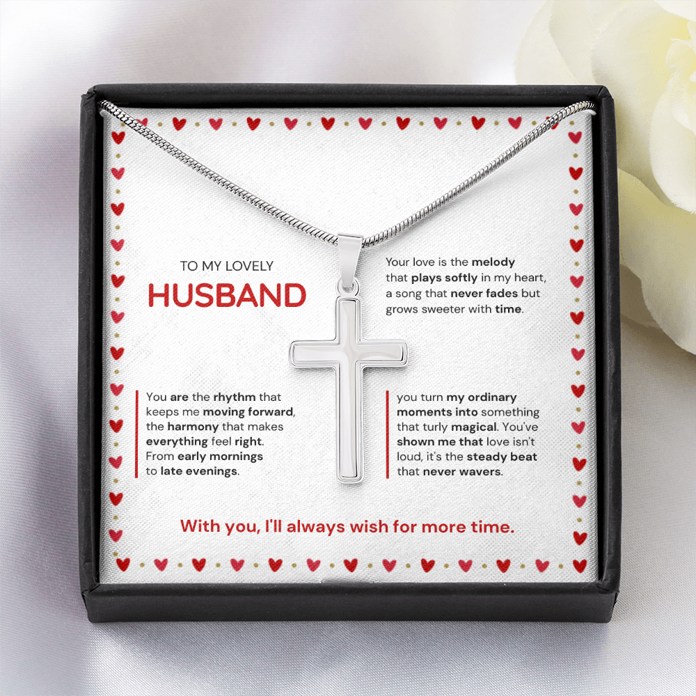 To My Husband | My Sweetest Moment | Artisan Cross with Snake Chain