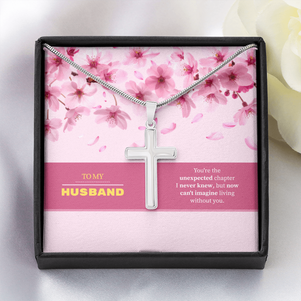 To My Husband | My Unexpected Blessing | Artisan Cross with Snake Chain