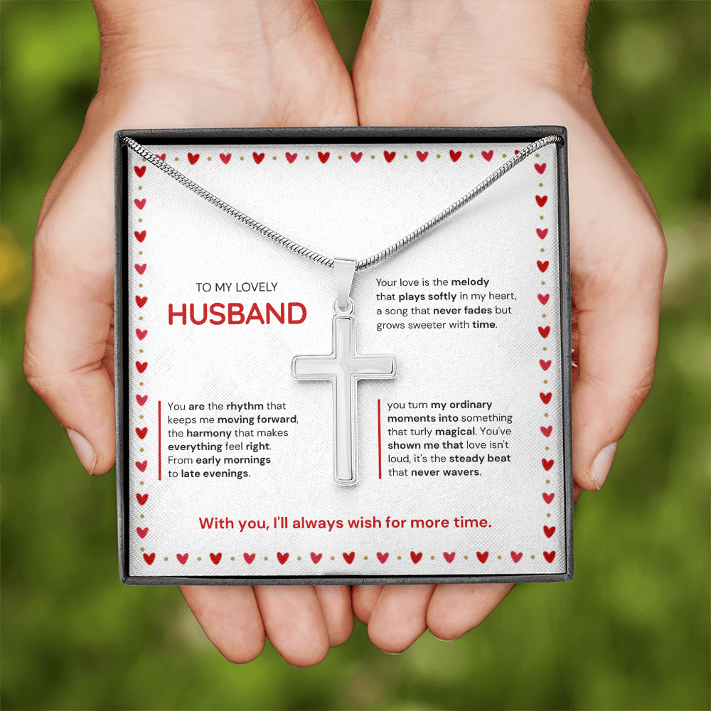 To My Husband | My Sweetest Moment | Artisan Cross with Snake Chain