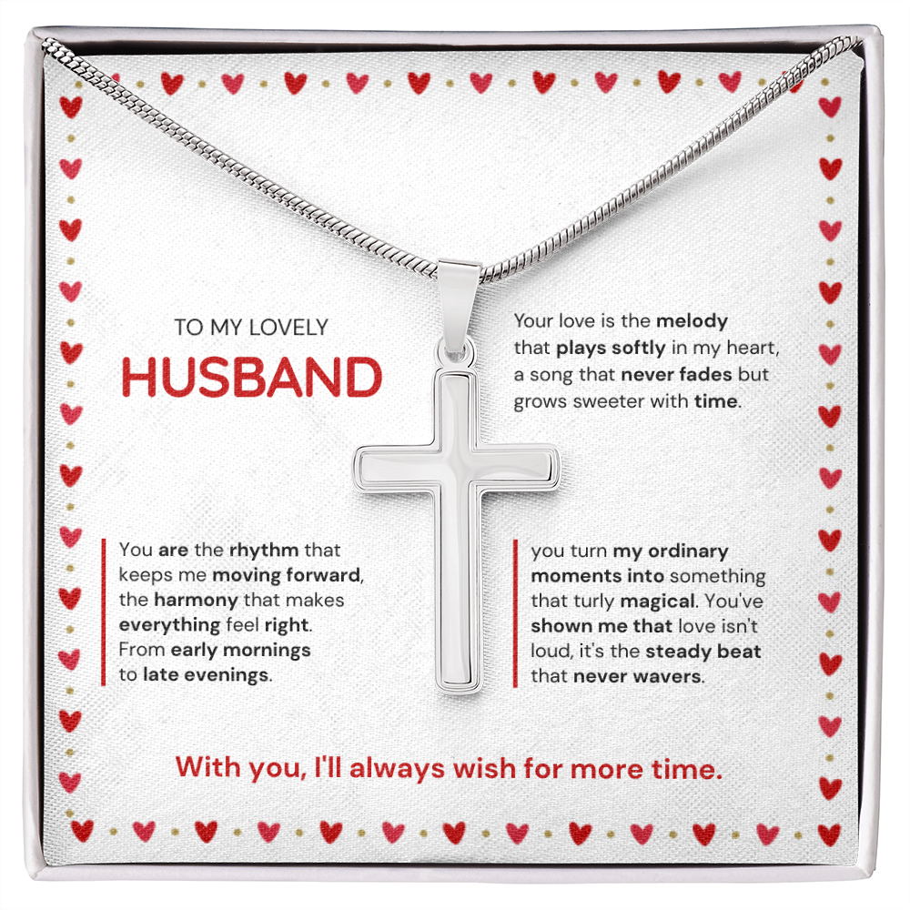 To My Husband | My Sweetest Moment | Artisan Cross with Snake Chain
