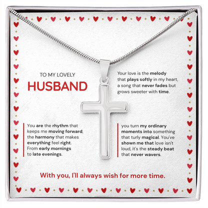 To My Husband | My Sweetest Moment | Artisan Cross with Snake Chain