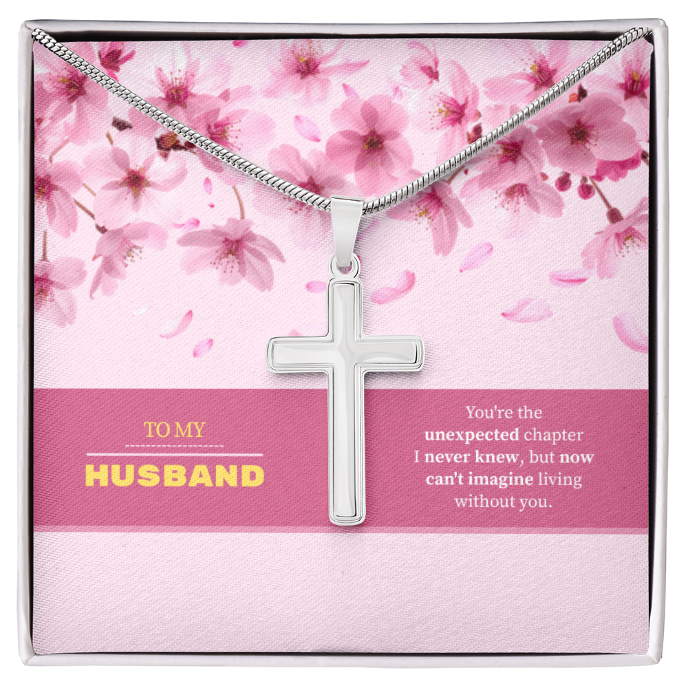 To My Husband | My Unexpected Blessing | Artisan Cross with Snake Chain