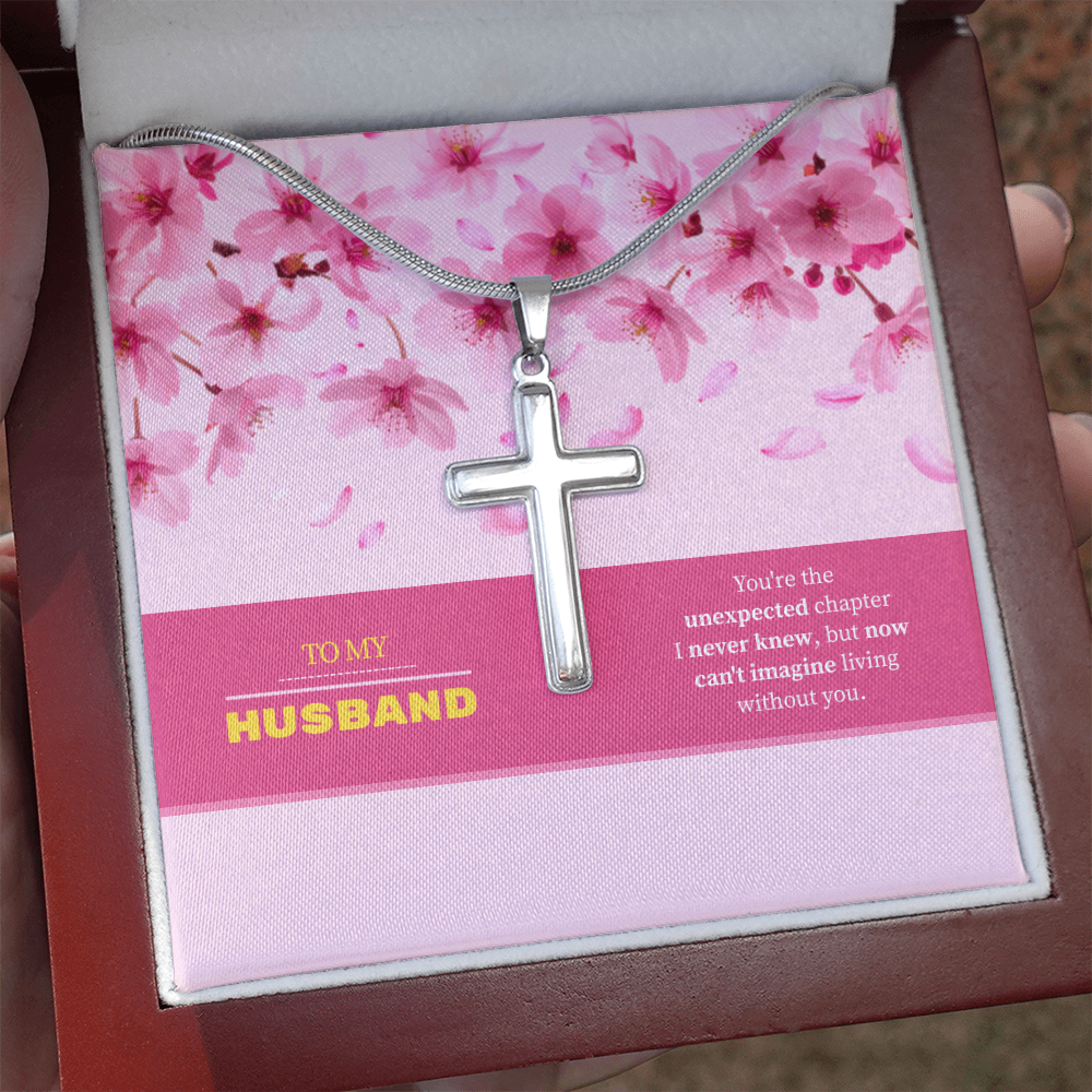 To My Husband | My Unexpected Blessing | Artisan Cross with Snake Chain
