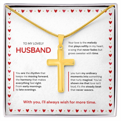 To My Husband | My Sweetest Moment | Artisan Cross with Snake Chain