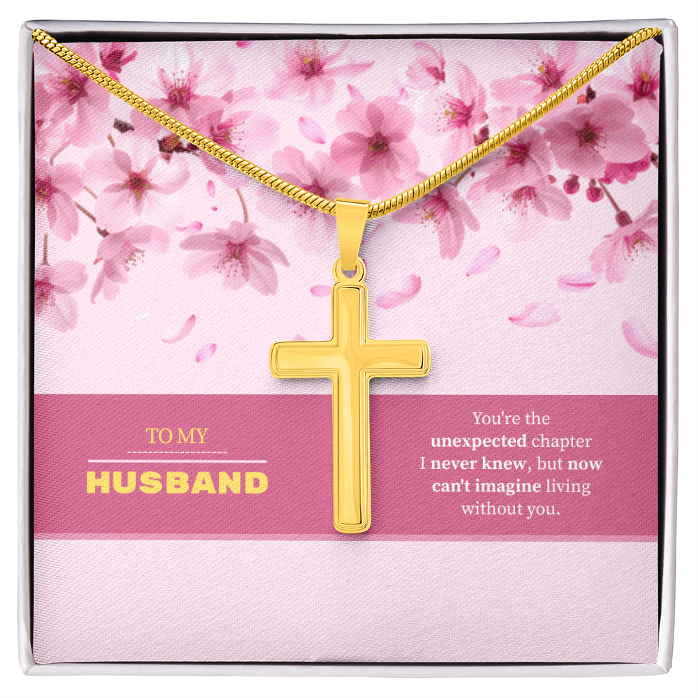 To My Husband | My Unexpected Blessing | Artisan Cross with Snake Chain