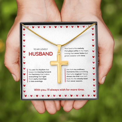 To My Husband | My Sweetest Moment | Artisan Cross with Snake Chain