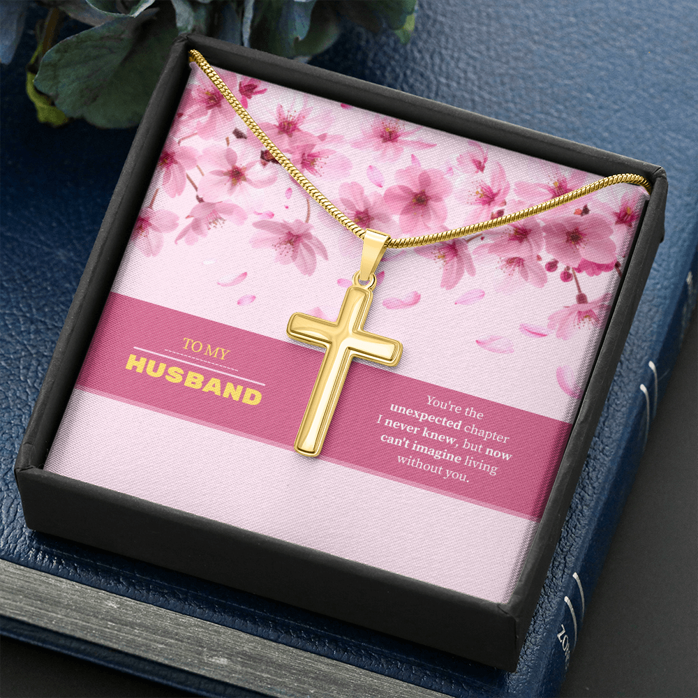 To My Husband | My Unexpected Blessing | Artisan Cross with Snake Chain